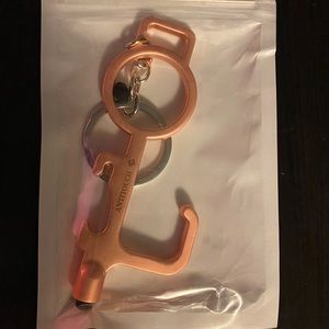 Anti touch door opener stylus keychain rose gold
